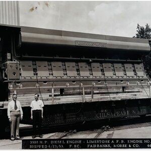 1953 Fairbanks Morse Diesel Engine Railroad Real Photo Chesapeake Train F11
